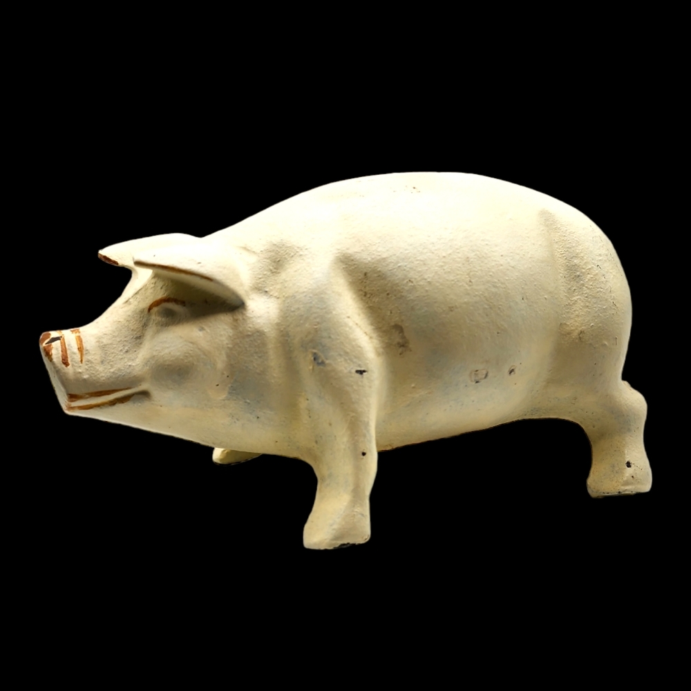 Vintage Cast Iron Heavy PIGGY Bank